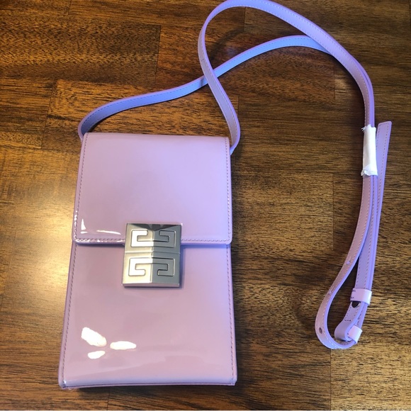 NEW $990 GIVENCHY Mini 4G Patent Leather Crossbody Bag in Lilac! - Picture 8 of 16